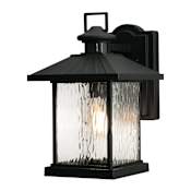 AFX Lennon 15" Tall Outdoor Wall Sconce with Water Glass Shade Black