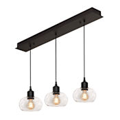 AFX Laney 3 Light 36" Wide Linear Pendant Black