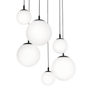 AFX Loretto 6 Light 27" Wide Multi Light Pendant Black