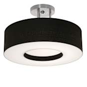 AFX Montclair 2 Light 13" Wide Semi-flush Drum Ceiling Fixture with Fabric Shade Black