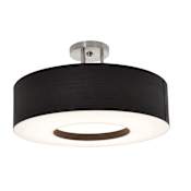 AFX Montclair 19" Wide LED Semi-Flush Drum Ceiling Fixture Satin Nickel / Black