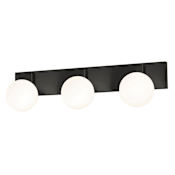 AFX Metropolitan 3 Light 30" Wide LED Vanity Strip with Frosted Glass Shades Black