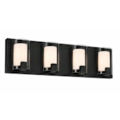 AFX Mesa 4 Light 28" Wide LED Vanity Light Black / Clear / White