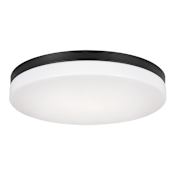 AFX Oscar 14" Wide LED Flush Mount Drum Ceiling Fixture Black