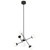 AFX Pearl 6 Light 24" Wide LED Multi Light Pendant Black