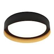 AFX Reveal 12" Wide LED Flush Mount Drum Ceiling Fixture - 277 Volt Black / Gold