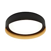 AFX Reveal 16" Wide Flush Mount Drum Ceiling Fixture Black / Gold / White
