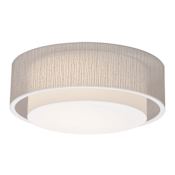 AFX Sanibel 18" Wide LED Flush Mount Drum Ceiling Fixture - 277 White / Jute