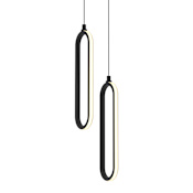 AFX Sienna 13" Tall LED Multi Light Pendant Black / White