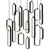 AFX Pendant 24" Wide LED Multi Light Pendant Black
