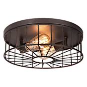 AFX Theo 2 Light 14" Wide Flush Mount Drum Ceiling Fixture Black