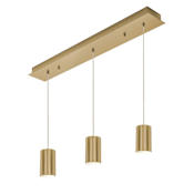 AFX Tyke 3 Light 36" Wide Linear Pendant Satin Brass