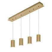 AFX Tyke 4 Light 36" Wide Linear Pendant Satin Brass