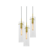AFX Vista 3 Light 18" Wide Multi Light Pendant Light Antique Brass