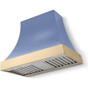 AGA Cascade Series 600 CFM 36 Inch Wide Wall Mounted Range Hood with Dishwasher Safe Filters Carnaby Blue