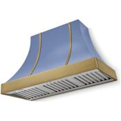 AGA Cascade Series 1,200 CFM 48 Inch Wide Wall Mounted Range Hood with 3 Speeds and Push Button Controls Carnaby Blue
