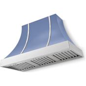 AGA Cascade Series 1,200 CFM 48 Inch Wide Wall Mounted Range Hood with Push Button Controls Carnaby Blue