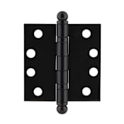 Ageless Iron Rustic 4" Heavy Duty Ball Tip Ball Bearing Door Hinge with Square Corners - Template Arc Screw Pattern Black Iron