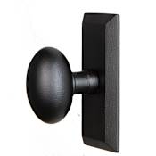 Ageless Iron Vale - Rustic Cast Iron Non-Turning One Side Dummy Door Knob with Aeg Egg Knob Black Iron