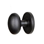 Ageless Iron Loch - Modern Farmhouse Black Iron Non-Turning One Sided Oval Egg Single Dummy Door Knob Black Iron