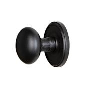 Ageless Iron Loch - Rustic Cast Iron Non-Turning One Sided Single Dummy Door Knob with Round Keep Knob Black Iron