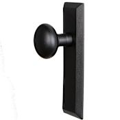Ageless Iron Keep - Rustic Farmhouse Matte Black Cast Iron Non-Turning One Sided Single Dummy Door Knob with Round Keep Knob Black Iron