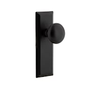 Ageless Iron Keep - Rustic Cast Iron Left Handed Privacy Door Knob Set with Keep Knob and 2-3/8" Backset Black Iron