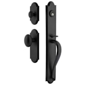 Ageless Iron Dome One Piece Keyed Entry A Grip Handleset with Aeg Interior Knob and Dome Long Interior Trim - 2-3/4" Backset Black Iron