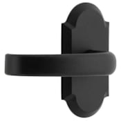 Ageless Iron Crescent Left Handed Privacy Door Lever Set with Vault Rose and 2-3/8" Backset Black Iron