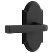 Ageless Iron Lance Right Handed Privacy Door Lever Set with Vault Rose and 2-3/8" Backset Black Iron