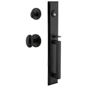Ageless Iron Keep One Piece Dummy Set D Grip Handleset with Aeg Interior Knob and Loch Interior Trim Black Iron