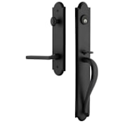 Ageless Iron Dome Left Handed One Piece Keyed Entry A Grip Handleset with Dirk Interior Lever and Dome Tall Interior Trim - 2-3/4" Backset Black Iron