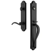 Ageless Iron Dome Right Handed One Piece Keyed Entry A Grip Handleset with Tine Interior Lever and Dome Tall Interior Trim - 2-3/4" Backset Black Iron