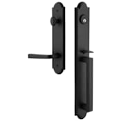 Ageless Iron Dome Right Handed One Piece Keyed Entry D Grip Handleset with Lance Interior Lever and Dome Tall Interior Trim - 2-3/4" Backset Black Iron
