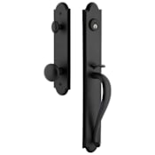 Ageless Iron Dome One Piece Dummy Set A Grip Handleset with Keep Interior Knob and Dome Tall Interior Trim Black Iron