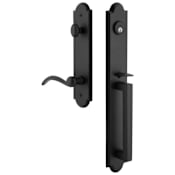 Ageless Iron Dome Right Handed One Piece Dummy Set D Grip Handleset with Tine Interior Lever and Dome Tall Interior Trim Black Iron