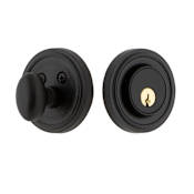 Ageless Iron Loch - Rustic Cast Iron Single Cylinder Keyed Entry Deadbolt with 2-3/8" Backset Black Iron
