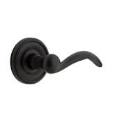 Ageless Iron Loch - Rustic Cast Iron Right Handed Passage Door Lever Set with Tine Lever and 2-3/4" Backset Black Iron