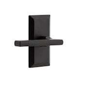Ageless Iron Vale - Rustic Cast Iron Left Handed Privacy Door Lever Set with Dirk Lever and 2-3/4" Backset Black Iron