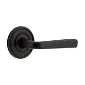 Ageless Iron Loch - Rustic Cast Iron Right Handed Privacy Door Lever Set with Lance Lever and 2-3/8" Backset Black Iron