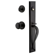 Ageless Iron Keep - Rustic Cast Iron Full Plate Single Cylinder Keyed Entry Handleset with Interior Loch Trim and Keep Knob for 2-3/4" Backset Doors Black Iron
