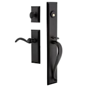 Ageless Iron Keep - Rustic Cast Iron Right Handed Full Plate Single Cylinder Keyed Entry Handleset with Interior Keep Trim and Tine Lever for 2-3/4" Backset Doors Black Iron