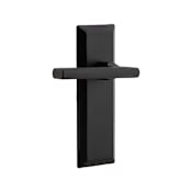 Ageless Iron Keep - Rustic Cast Iron Left Handed Privacy Door Lever Set with Dirk Lever and 2-3/8" Backset Black Iron