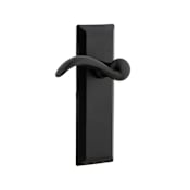 Ageless Iron Keep - Rustic Cast Iron Left Handed Privacy Door Lever Set with Tine Lever and 2-3/8" Backset Black Iron