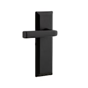 Ageless Iron Keep - Left Hand Passage Door Lever Set with Lance Lever and 2-3/8" Backset - Powder Coated Matte Black Rustic Modern Cast Iron Black Iron