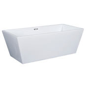 ALFI brand 67" Acrylic Soaking Bathtub for Free Standing Installations with Rear Drain, Pop-Up Drain Assembly and Overflow White