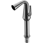 ALFI brand Single Hole Waterfall Bathroom Faucet with Single Handle and Cone Spout Brushed Nickel