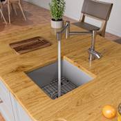 ALFI brand 1.8 GPM Deck Mounted Retractable Kitchen Faucet Brushed Stainless Steel