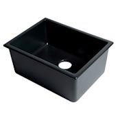 ALFI brand 24" Undermount Single Basin Fireclay Kitchen Sink Black Matte