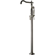 ALFI brand Floor Mounted Tub Filler with Built-In Diverter - Includes Hand Shower Brushed Nickel